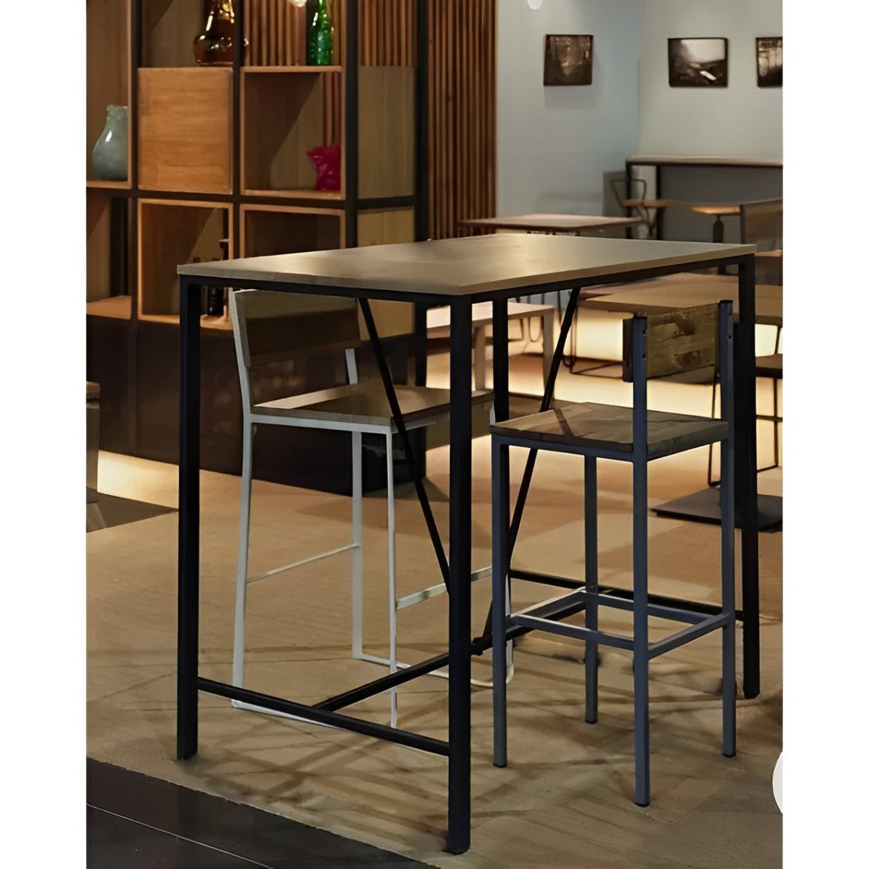 MESA ALTA PARA RESTAURANTE ESTILO INDUSTRIAL 305