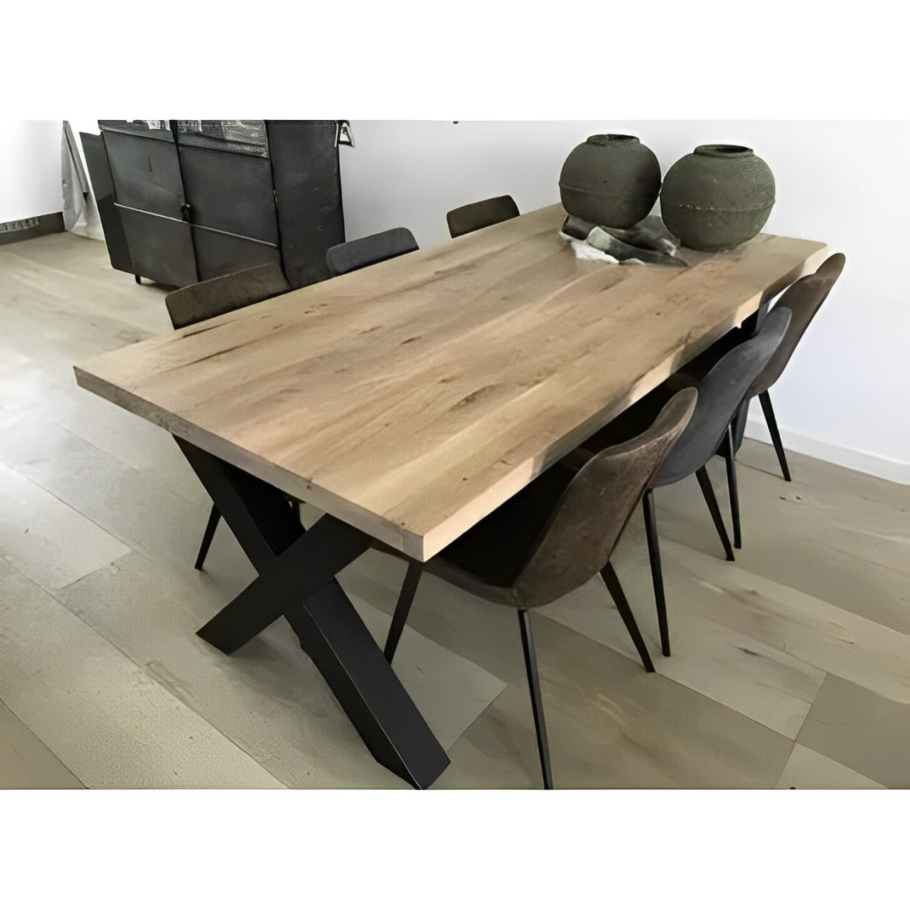 MESA PARA COMEDOR X de 4" DE ESTILO INDUSTRIAL